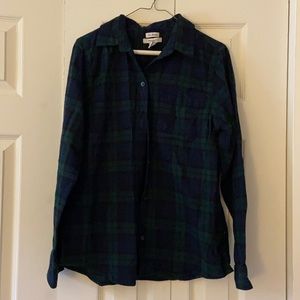 L.L.Bean Relaxed Fit green and blue flannel